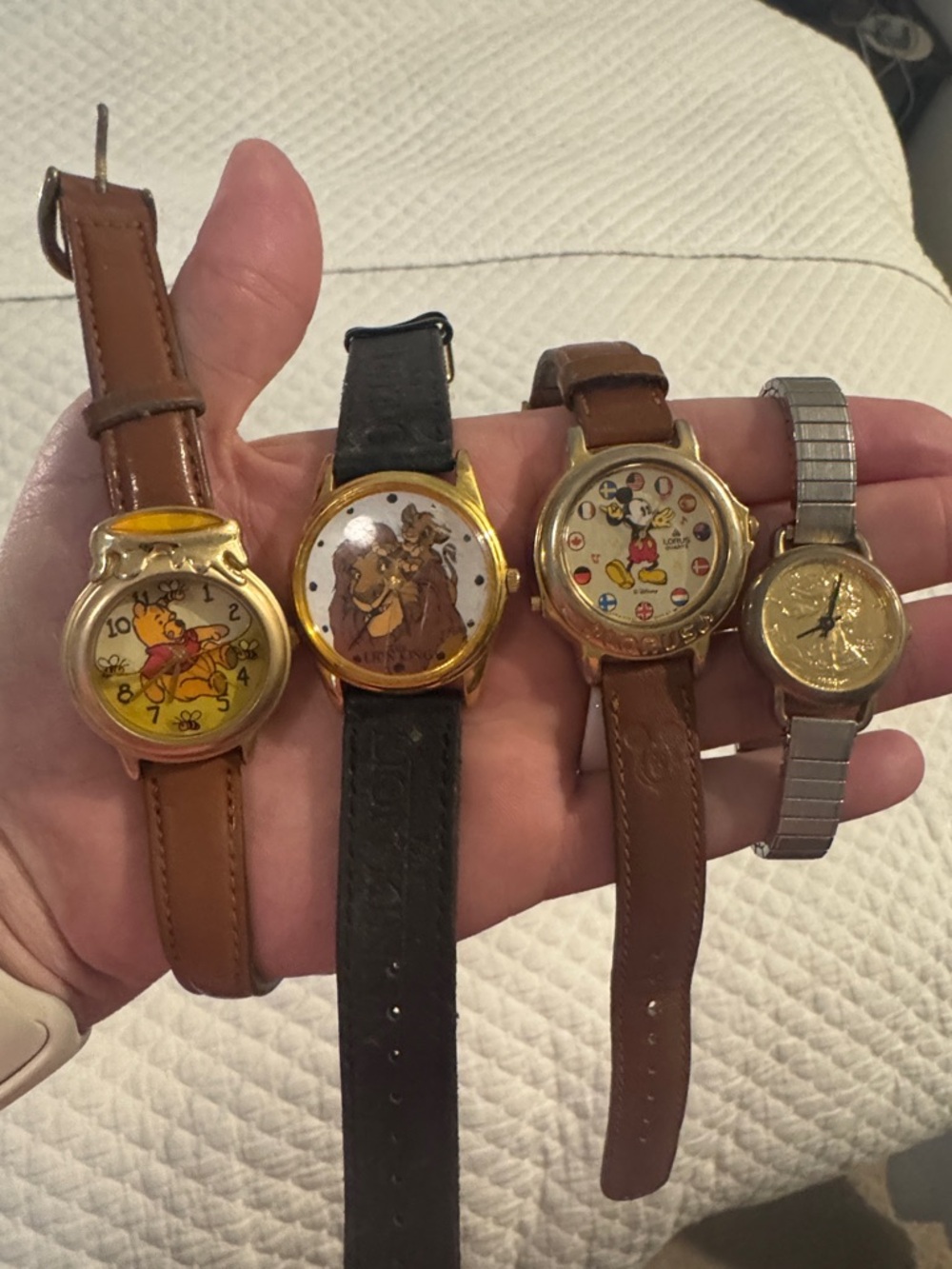 Disney Classic Character Brown and Black Strap Watches - Set of 4